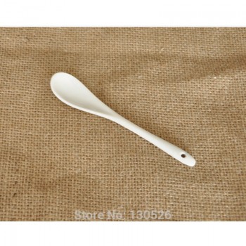5Pcs High Quality Coffee Spoon Kitchen Supply Ceramic Spoon Pure White Bone China Tableware Tea Small Spoon Porcelain Scoop