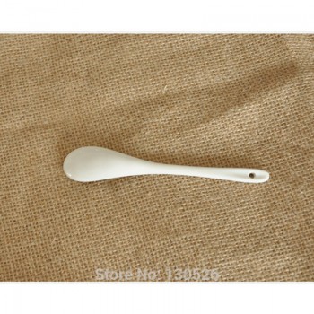 5Pcs High Quality Coffee Spoon Kitchen Supply Ceramic Spoon Pure White Bone China Tableware Tea Small Spoon Porcelain Scoop