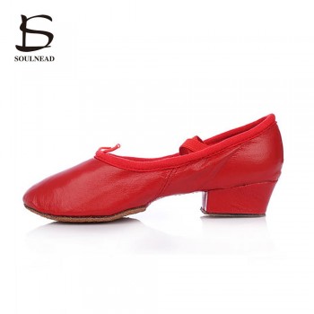 Ballet Dancers Dancing Shoes Women Leather Canvas Jazz Soft Sole Modern Dance Shoes Yoga Fitness Flat Shoes Ballroom Shoes Kids
