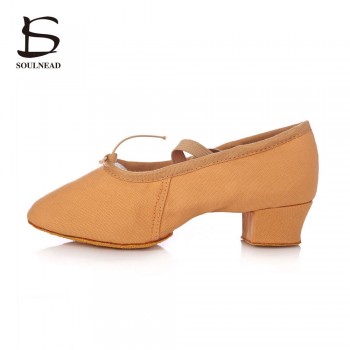 Ballet Dancers Dancing Shoes Women Leather Canvas Jazz Soft Sole Modern Dance Shoes Yoga Fitness Flat Shoes Ballroom Shoes Kids