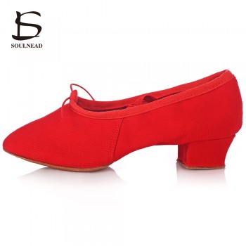 Ballet Dancers Dancing Shoes Women Leather Canvas Jazz Soft Sole Modern Dance Shoes Yoga Fitness Flat Shoes Ballroom Shoes Kids