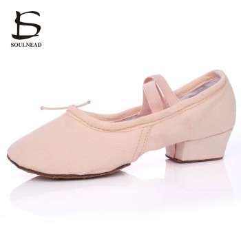 Ballet Dancers Dancing Shoes Women Leather Canvas Jazz Soft Sole Modern Dance Shoes Yoga Fitness Flat Shoes Ballroom Shoes Kids