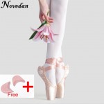 New Satin Canvas Pointe Shoes With Ribbon And Gel Toe Pad Girls Womens Pink Professional Ballet Dance Pointe Toe Shoes