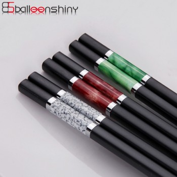 BalleenShiny Jade Chopsticks Korean Style Chop Sticks Hashi Korean Chopsticks Reusable Chinese Chopsticks Set Dinnerware Cutlery