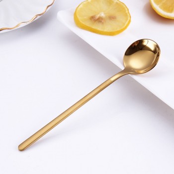 13cm Stainless Steel Coffee Spoon For Dessert Tea Creative Long Handled Spoon Scoop Ladle Gold Rose Golden Black