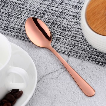 10 pcs Stainless Steel Rose gold Tea Spoon High Quality Tableware Gold Spoon Vintage Coffee Spoon For Party Free Shipping