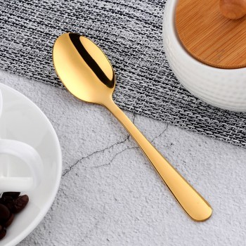10 pcs Stainless Steel Rose gold Tea Spoon High Quality Tableware Gold Spoon Vintage Coffee Spoon For Party Free Shipping