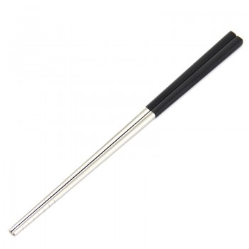 CHANOVEL 1 pairs 304 Stainless steel 23.5cm chopsticks Home Kitchen Dining Tools Eating noodles Square Tableware Easy to clean