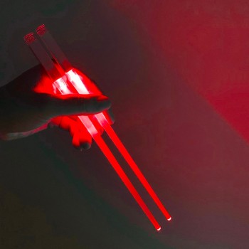 1 Pair of LED Lightsaber Chopsticks Light Up Durable Lightweight Portable BPA Free and Food Safe Tableware Lightweight Portable