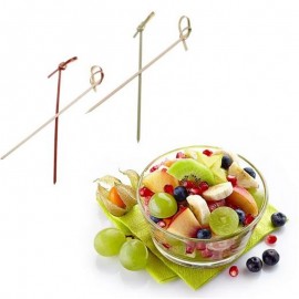 100Pcs disposable food pick bamboo sticks 12cm double head fruit party buffet dessert cocktail wedding festival party home hot
