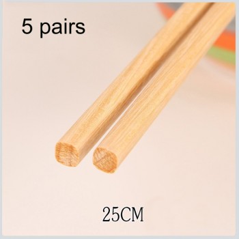 BalleenShiny 5 pairs Chinese Natural Wooden Bamboo Chopsticks no Lacquer no Wax Healthy eating ware Sushi chop sticks Tablewrae