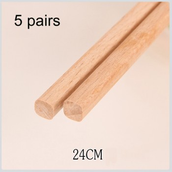 BalleenShiny 5 pairs Chinese Natural Wooden Bamboo Chopsticks no Lacquer no Wax Healthy eating ware Sushi chop sticks Tablewrae