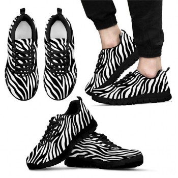 HYCOOL Zebra Print Men Sport Shoes Women Running Shoes Breathable Light Mesh Sneakers Super Cool Athletic Male Outdoor Shoes