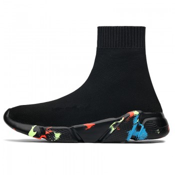 FEOZYZ Winter Running Shoes For Men Women High Top Thermal Sneakers Women Men Fur Lining Sock Boots Woman Sport Shoes