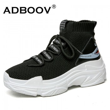 FEOZYZ Winter Running Shoes For Men Women High Top Thermal Sneakers Women Men Fur Lining Sock Boots Woman Sport Shoes