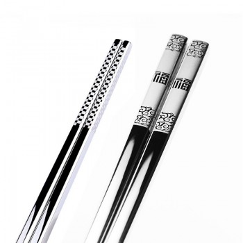BalleenShiny Stainless Steel Antiskid Dragon Chopsticks Sushi Hashi Metal Iron Portable Chinese Healthy Food stick Tableware