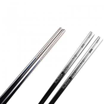BalleenShiny Stainless Steel Antiskid Dragon Chopsticks Sushi Hashi Metal Iron Portable Chinese Healthy Food stick Tableware
