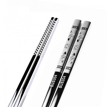 BalleenShiny Stainless Steel Antiskid Dragon Chopsticks Sushi Hashi Metal Iron Portable Chinese Healthy Food stick Tableware