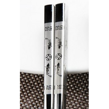 1 Pair Korean Chopsticks 304 Stainless Steel Silver Iron Antiskid Household Metal Chinese Japanese Style Reusable Chopsticks