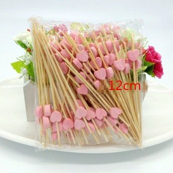 XUNZHE 12Cm Disposable bamboo / color acrylic Cocktail Drink Stirring Sticks Food Dessert Picks Fruit Fork postre accessories