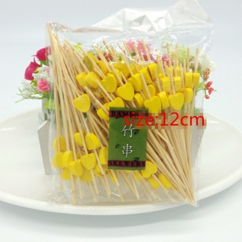 XUNZHE 12Cm Disposable bamboo / color acrylic Cocktail Drink Stirring Sticks Food Dessert Picks Fruit Fork postre accessories