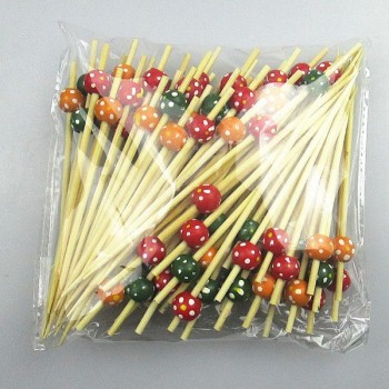 XUNZHE 12Cm Disposable bamboo / color acrylic Cocktail Drink Stirring Sticks Food Dessert Picks Fruit Fork postre accessories