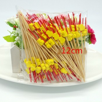 XUNZHE 12Cm Disposable bamboo / color acrylic Cocktail Drink Stirring Sticks Food Dessert Picks Fruit Fork postre accessories