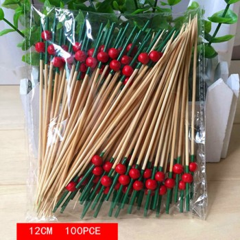 XUNZHE 12Cm Disposable bamboo / color acrylic Cocktail Drink Stirring Sticks Food Dessert Picks Fruit Fork postre accessories