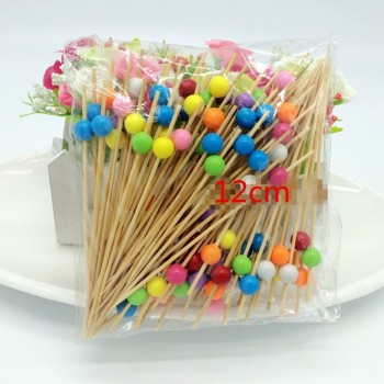 XUNZHE 12Cm Disposable bamboo / color acrylic Cocktail Drink Stirring Sticks Food Dessert Picks Fruit Fork postre accessories