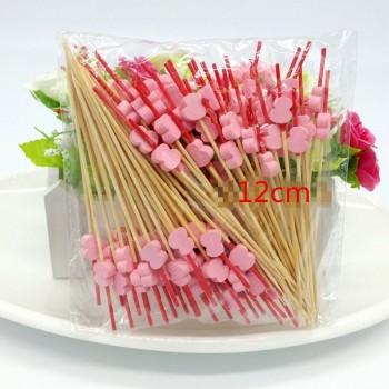 XUNZHE 12Cm Disposable bamboo / color acrylic Cocktail Drink Stirring Sticks Food Dessert Picks Fruit Fork postre accessories
