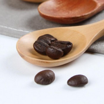 New Small Little Mini Natural Wooden Spoon Scoop Tea Honey Coffee Condiment Salt Sugar Spoon Baby Feeding Tableware Hot Selling