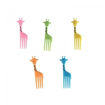 10/8/6pcs Party Decor Animal Farm Fruit Fork Mini Cartoon Children Snack Cake Dessert Food Fruit Pick Toothpick Bento Lunches