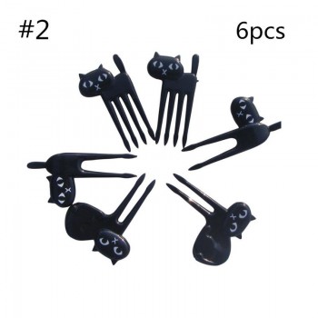 10/8/6pcs Party Decor Animal Farm Fruit Fork Mini Cartoon Children Snack Cake Dessert Food Fruit Pick Toothpick Bento Lunches