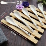 5 Pieces Health Brief White Ceramic Tea Spoon For Baby Feeding Honey Milk Soup Stir Coffee Spoon Small Ladle Kitchen Tool