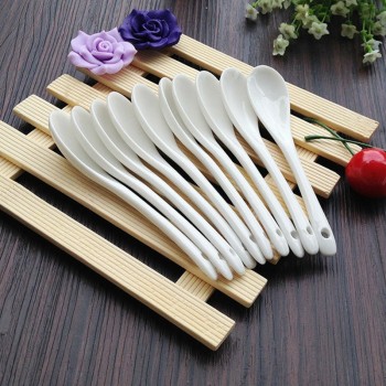 5 Pieces Health Brief White Ceramic Tea Spoon For Baby Feeding Honey Milk Soup Stir Coffee Spoon Small Ladle Kitchen Tool