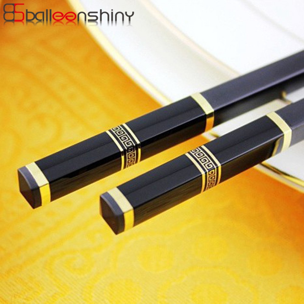 BalleenShiny Luxury Chopsticks Non-Slip Long Chopstick For Sushi Food Sticks Hotel Restaurant Stick Reusable Hashi Tableware