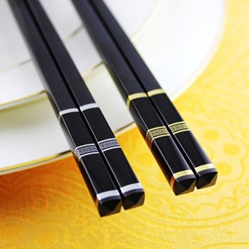 BalleenShiny Luxury Chopsticks Non-Slip Long Chopstick For Sushi Food Sticks Hotel Restaurant Stick Reusable Hashi Tableware