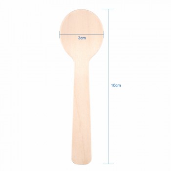100Pcs Disposable Wooden Spoon Mini Ice Cream Spoon Wood Dessert Scoop Western Wedding Party Tableware Kitchen Accessories Tool