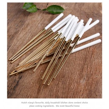 Cupital Style Chopsticks and Spoon Set 18/10 Stainless Steel reusable chopsticks Dessert Spoons Travel Tableware Set for Gift