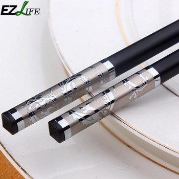 Chinese Gold Dragon Style Chopsticks Non-slip Alloy Sushi Chop Sticks Flatware Luxury Household Chopsticks 1 Pair CFC0932