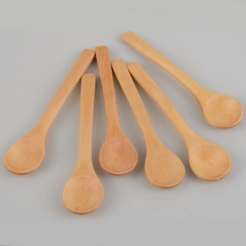 6 Pieces / Lot Mini Wooden Spoon Kitchen Cooking Teaspoon Condiment Utensil Coffee Spoon Kids Ice Cream Tableware Tool P20