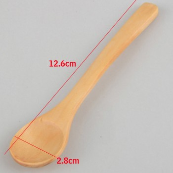 6 Pieces / Lot Mini Wooden Spoon Kitchen Cooking Teaspoon Condiment Utensil Coffee Spoon Kids Ice Cream Tableware Tool P20