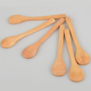 6 Pieces / Lot Mini Wooden Spoon Kitchen Cooking Teaspoon Condiment Utensil Coffee Spoon Kids Ice Cream Tableware Tool P20