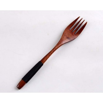 BalleenShiny Kitchen Tableware Dinner Wooden Cutlery Forks Tie line Four Prongs Phoebe zhennan Plant Paint Supplies Party Gift