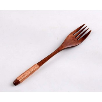 BalleenShiny Kitchen Tableware Dinner Wooden Cutlery Forks Tie line Four Prongs Phoebe zhennan Plant Paint Supplies Party Gift