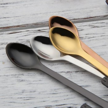 Cute Cat Teaspoons Stainless Steel Cartoon Cat spoons Creative Ice Cream Dessert Long Handle Coffeeamp;Tea Spoon Tableware Colors