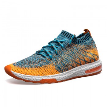 Running Shoes Men Trainers Breathable Men Gym Shoes 2019 Summer Boys Athletic Shoes Gray/Orange Mens Designer Sneakers
