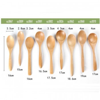 Top Sale 18.5*3.5cm Taiware Creative wooden Spoon Kitchen cooking accessories rice spoon Natural children health wood soup spoon