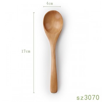 Top Sale 18.5*3.5cm Taiware Creative wooden Spoon Kitchen cooking accessories rice spoon Natural children health wood soup spoon