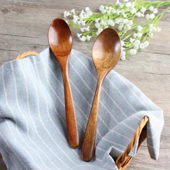 Top Sale 18.5*3.5cm Taiware Creative wooden Spoon Kitchen cooking accessories rice spoon Natural children health wood soup spoon